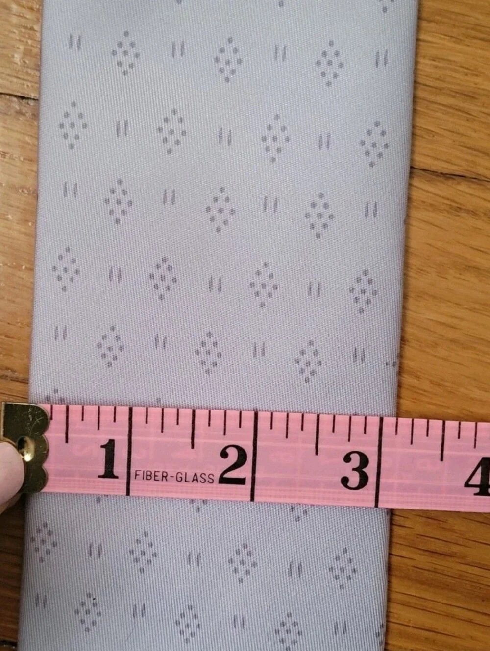 HERMES SILK MENS TIE LIGHT BLUE LAVENDER GEOMETRIC MADE IN FRANCE